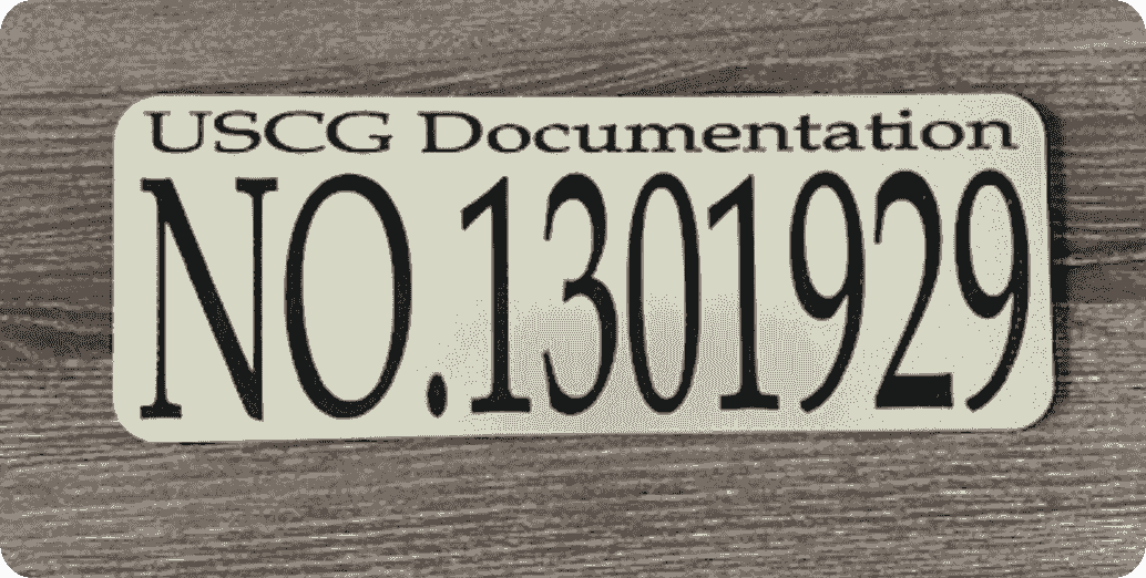 USCG Official No. Plaque Marine Vessel Documentation Service LLC